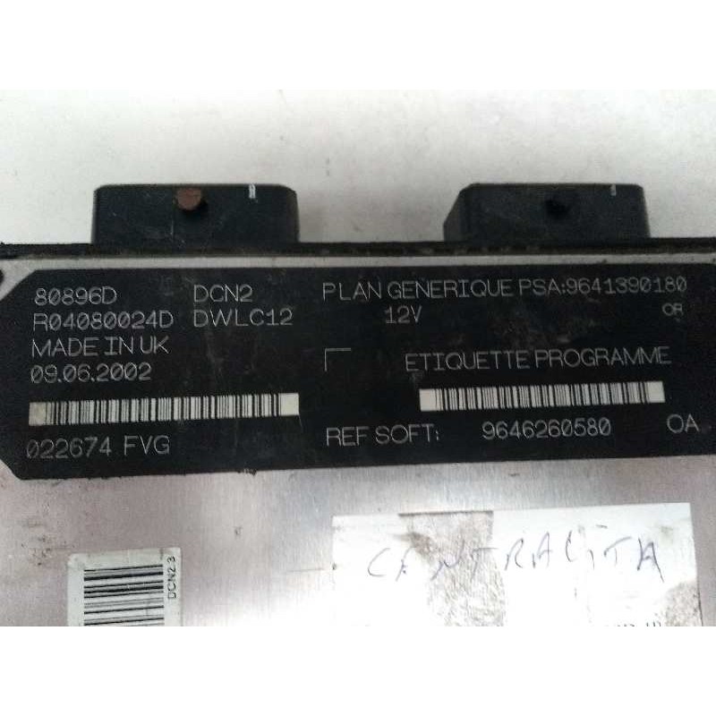 Recambio de centralita motor uce para citroen c15 1.9 d referencia OEM IAM R04080024D 9643190180 9646260580 80896D Recambio de centralita motor uce para citroen c15 1.9 d referencia OEM IAM R04080024D 9643190180 9646260580 80896D