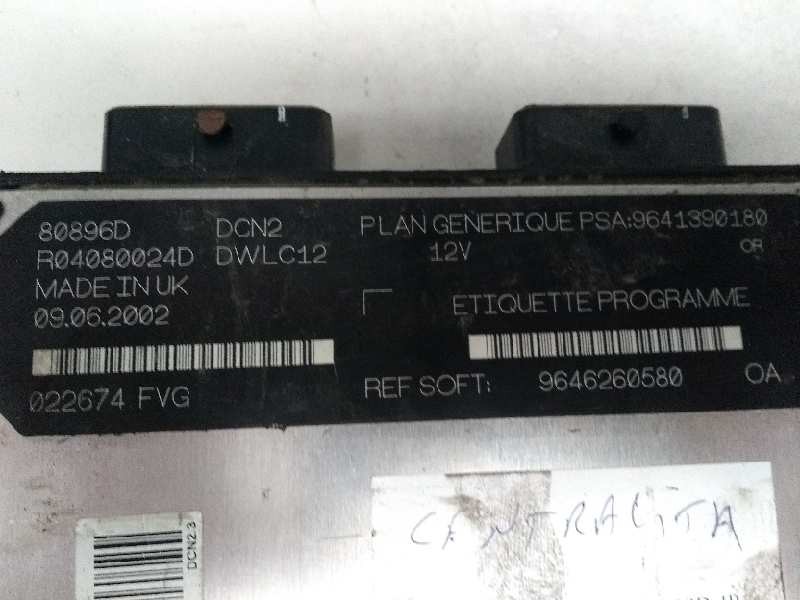 Recambio de centralita motor uce para citroen c15 1.9 d referencia OEM IAM R04080024D 9643190180 9646260580 80896D Recambio de centralita motor uce para citroen c15 1.9 d referencia OEM IAM R04080024D 9643190180 9646260580 80896D