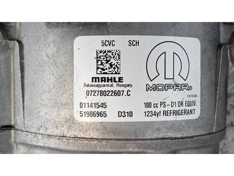 Recambio de compresor aire acondicionado para fiat tipo ii (357) berlina easy referencia OEM IAM 51986965 01141545 