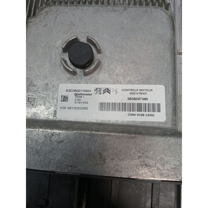 Recambio de centralita motor uce para opel crossland x / crossland (p17, p2qo) 1.2 (75) referencia OEM IAM 9838397380 A3C0602110