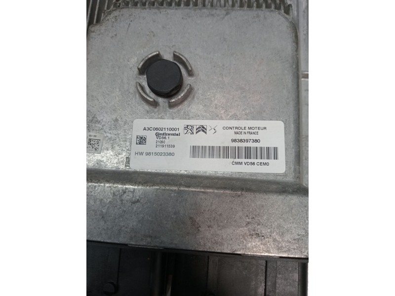 Recambio de centralita motor uce para opel crossland x / crossland (p17, p2qo) 1.2 (75) referencia OEM IAM 9838397380 A3C0602110