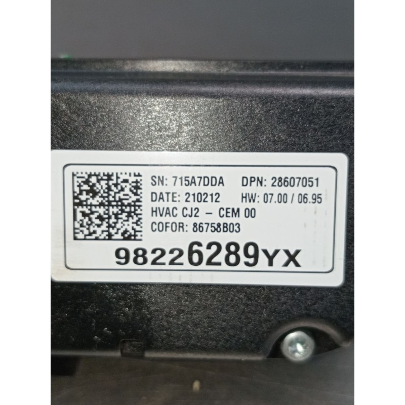 Recambio de mando calefaccion / aire acondicionado para opel crossland x / crossland (p17, p2qo) 1.2 (75) referencia OEM IAM 982
