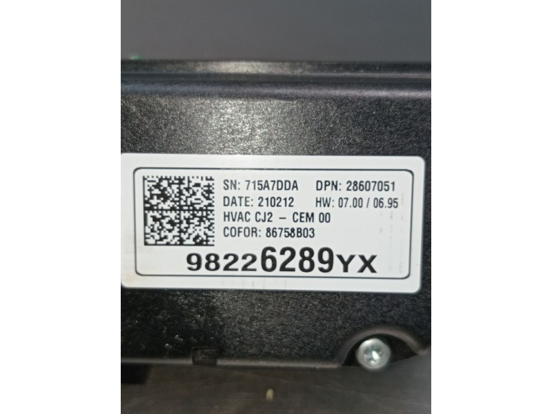 Recambio de mando calefaccion / aire acondicionado para opel crossland x / crossland (p17, p2qo) 1.2 (75) referencia OEM IAM 982