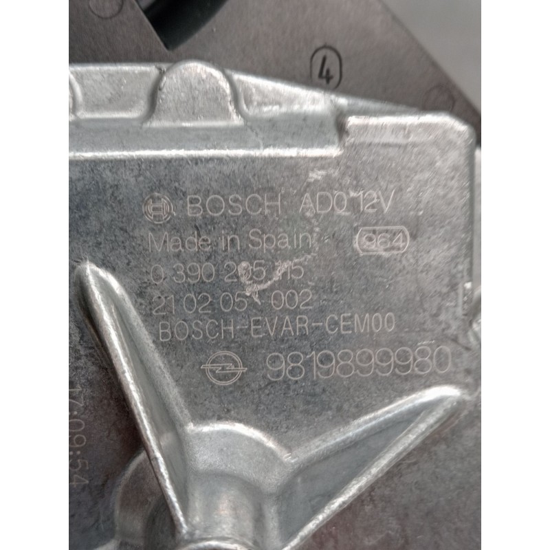Recambio de motor limpia trasero para opel crossland x / crossland (p17, p2qo) 1.2 (75) referencia OEM IAM 9819899980 0390205115