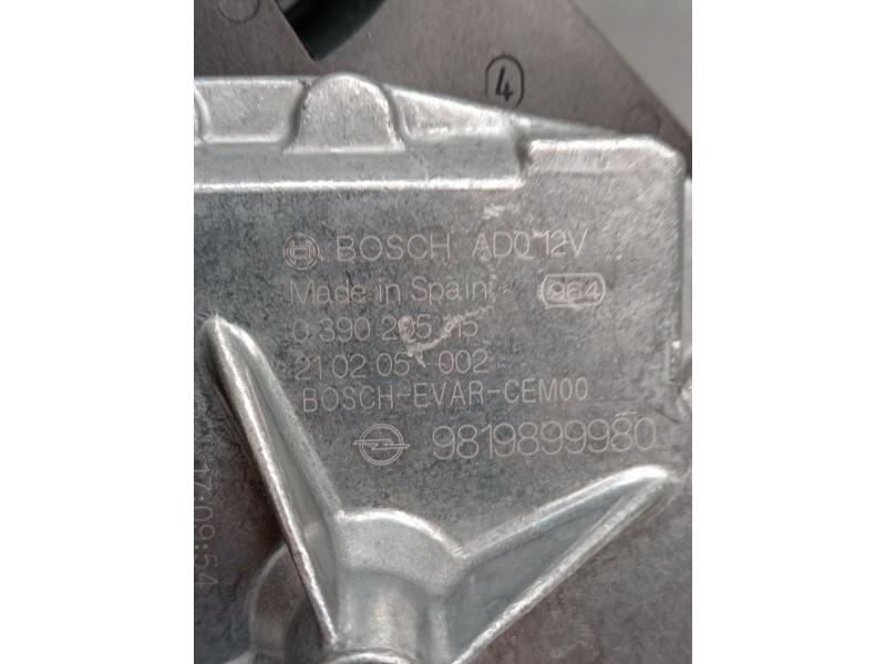 Recambio de motor limpia trasero para opel crossland x / crossland (p17, p2qo) 1.2 (75) referencia OEM IAM 9819899980 0390205115