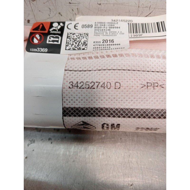 Recambio de airbag cortina delantero derecho para opel crossland x / crossland (p17, p2qo) 1.2 (75) referencia OEM IAM 34252740D