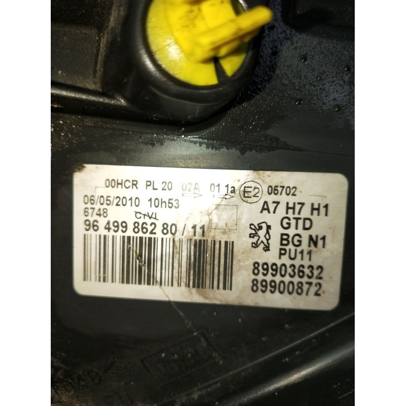 Recambio de faro izquierdo para peugeot 207/207+ (wa_, wc_) 1.4 hdi referencia OEM IAM 9649986280 89903632 89900872 2009