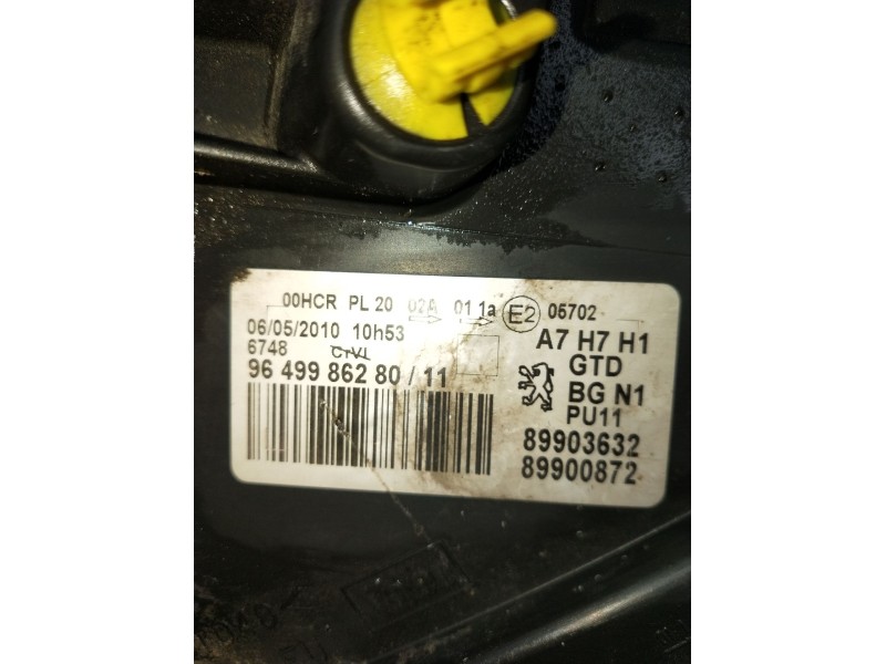 Recambio de faro izquierdo para peugeot 207/207+ (wa_, wc_) 1.4 hdi referencia OEM IAM 9649986280 89903632 89900872 2009