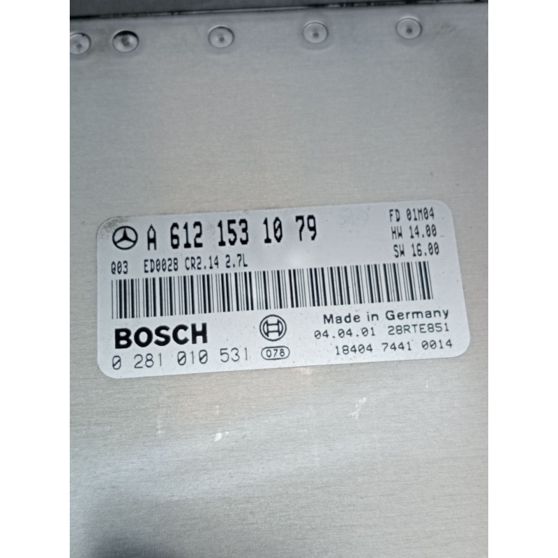 Recambio de centralita motor uce para mercedes-benz clase c (w203) c 270 cdi (203.016) referencia OEM IAM 0281010531 A6121531079
