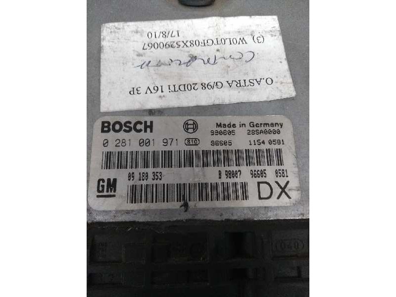 Recambio de centralita motor uce para opel astra g berlina referencia OEM IAM 0281001971 09180353 DX