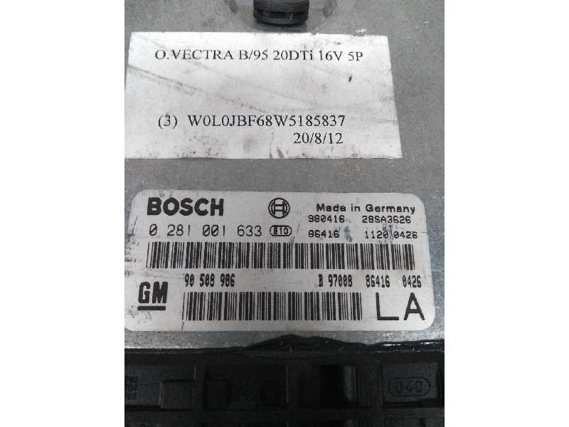 Recambio de centralita motor uce para opel vectra b berlina 2.0 dti referencia OEM IAM 0281001633 90508986 LA Recambio de centralita motor uce para opel vectra b berlina 2.0 dti referencia OEM IAM 0281001633 90508986 LA