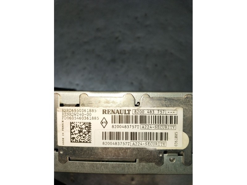 Recambio de sistema audio / radio cd para renault clio iii (br0/1, cr0/1) 1.2 16v (br02, br0j, br11, cr02, cr0j, cr11) referenci