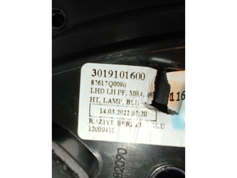 Recambio de retrovisor izquierdo para hyundai i20 iii (bc3, bi3) 1.0 t-gdi referencia OEM IAM 87617Q0090 ELÉCTRICO 3019101600 
