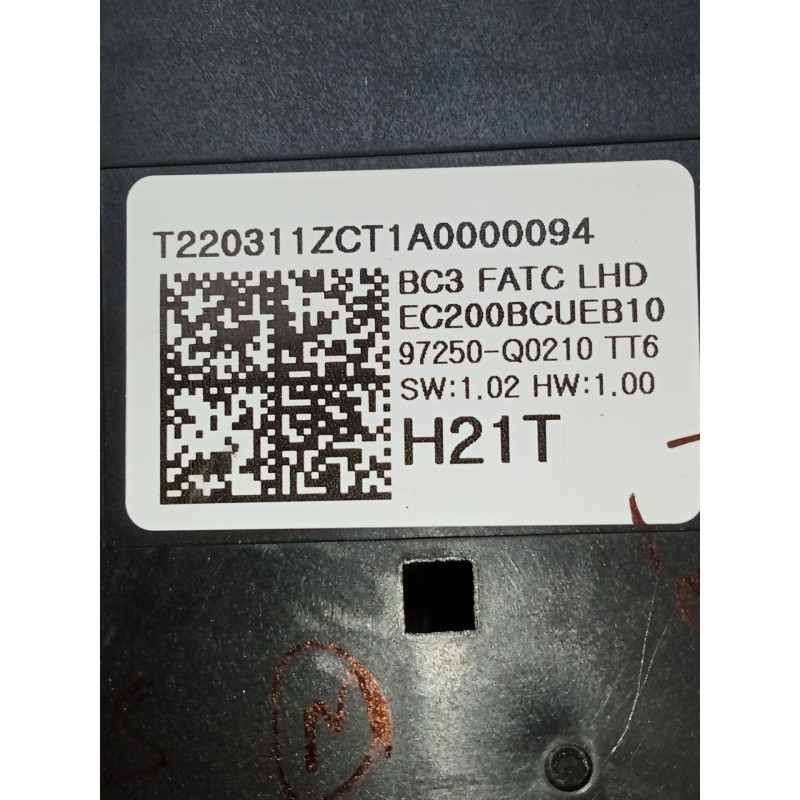 Recambio de mando calefaccion / aire acondicionado para hyundai i20 iii (bc3, bi3) 1.0 t-gdi referencia OEM IAM 97250Q0XXX T2203