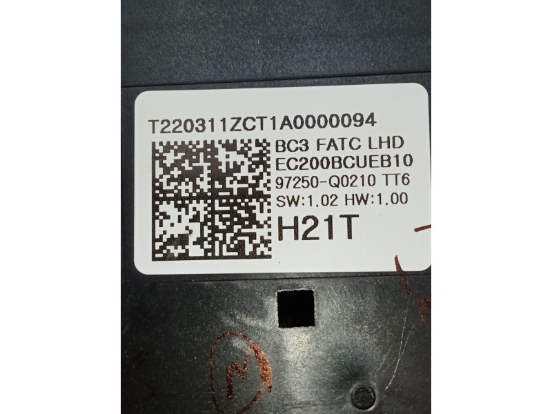 Recambio de mando calefaccion / aire acondicionado para hyundai i20 iii (bc3, bi3) 1.0 t-gdi referencia OEM IAM 97250Q0XXX T2203