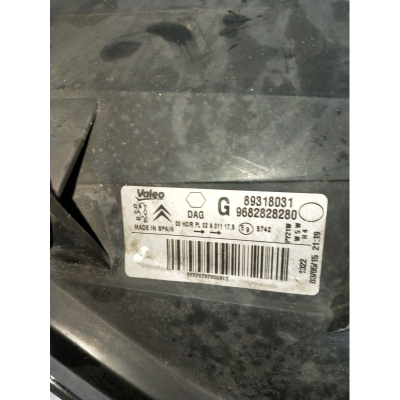 Recambio de faro izquierdo para peugeot partner furgoneta/monovolumen 1.6 hdi / bluehdi 75 referencia OEM IAM 9682828280 8931803
