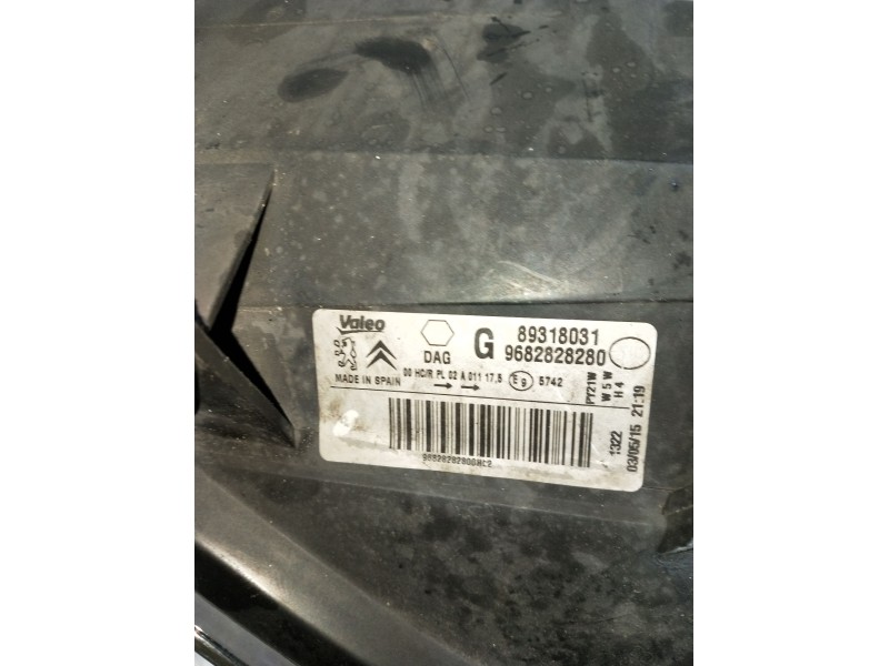 Recambio de faro izquierdo para peugeot partner furgoneta/monovolumen 1.6 hdi / bluehdi 75 referencia OEM IAM 9682828280 8931803