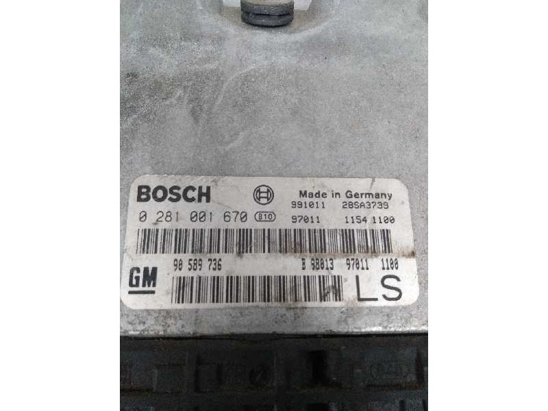 Recambio de centralita motor uce para opel astra g berlina 1.7 turbodiesel cat (x 17 dtl / 2h8) referencia OEM IAM 0281001670 90