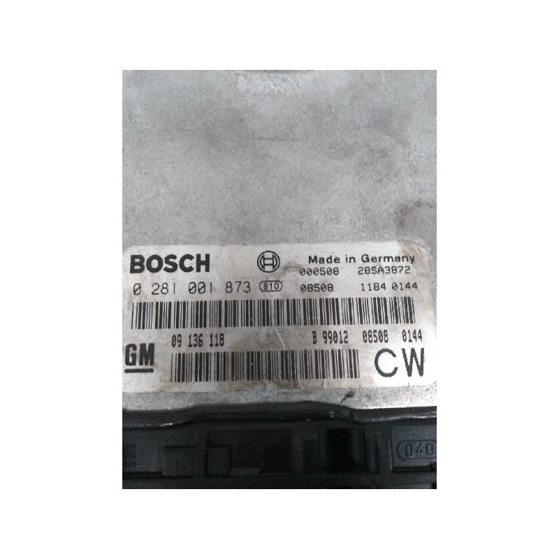 Recambio de centralita motor uce para opel vectra b berlina 2.0 dti referencia OEM IAM 0281001873 09136118 CW Recambio de centralita motor uce para opel vectra b berlina 2.0 dti referencia OEM IAM 0281001873 09136118 CW