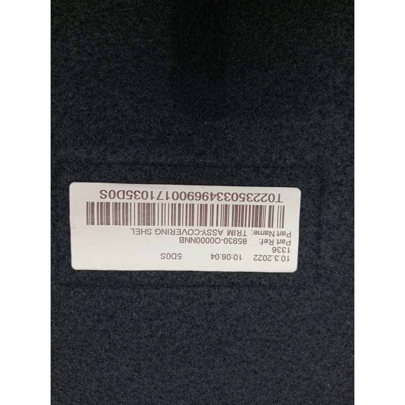 Recambio de bandeja trasera para hyundai i20 iii (bc3, bi3) 1.0 t-gdi referencia OEM IAM 85930Q0000NNB  2020