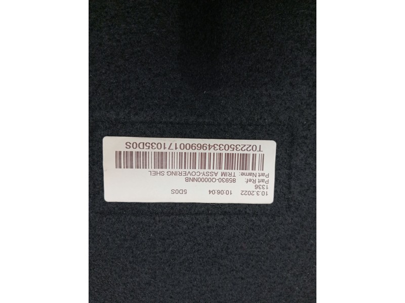 Recambio de bandeja trasera para hyundai i20 iii (bc3, bi3) 1.0 t-gdi referencia OEM IAM 85930Q0000NNB  2020