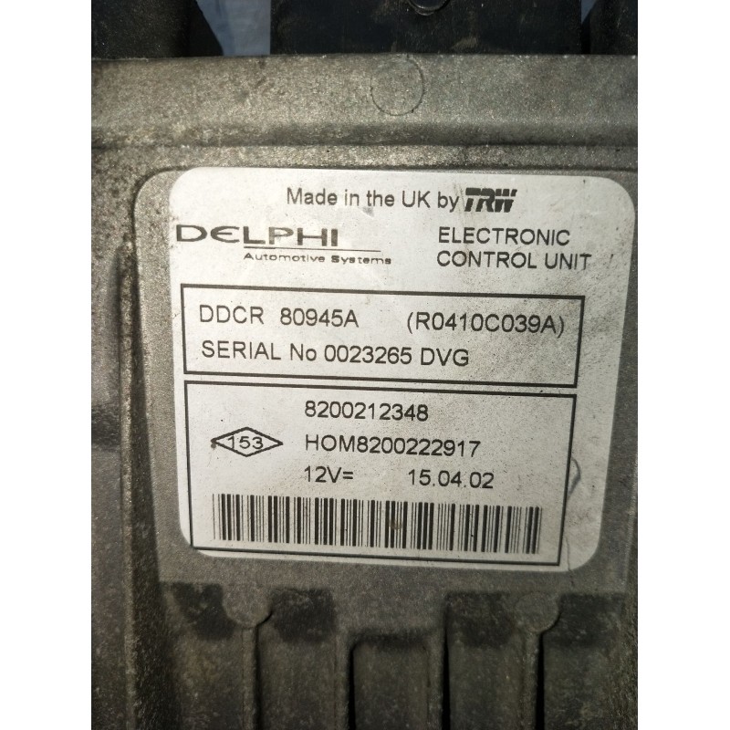 Recambio de centralita motor uce para renault clio ii (bb_, cb_) 1.5 dci (b/cb08) referencia OEM IAM 8200212348 0023265DVG 2001