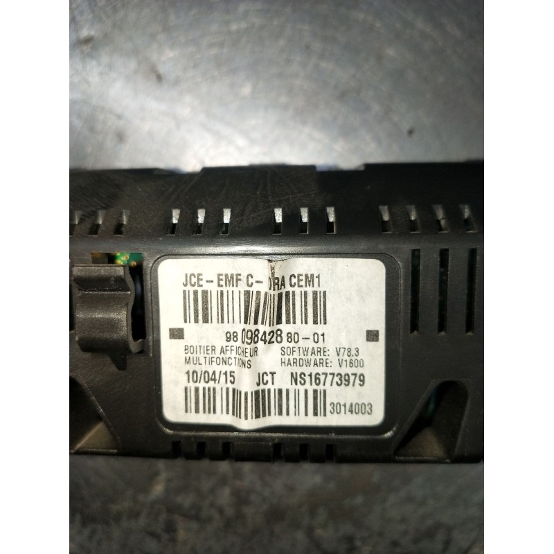 Recambio de pantalla multifuncion para peugeot partner furgoneta/monovolumen 1.6 hdi / bluehdi 75 referencia OEM IAM 9809842880 