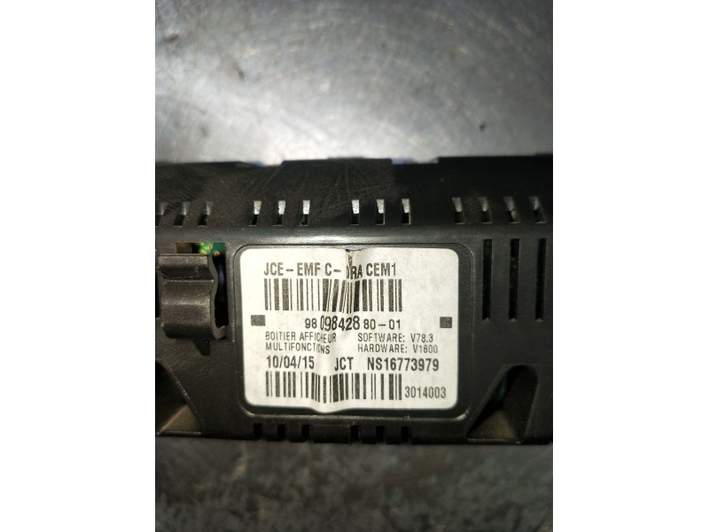 Recambio de pantalla multifuncion para peugeot partner furgoneta/monovolumen 1.6 hdi / bluehdi 75 referencia OEM IAM 9809842880 