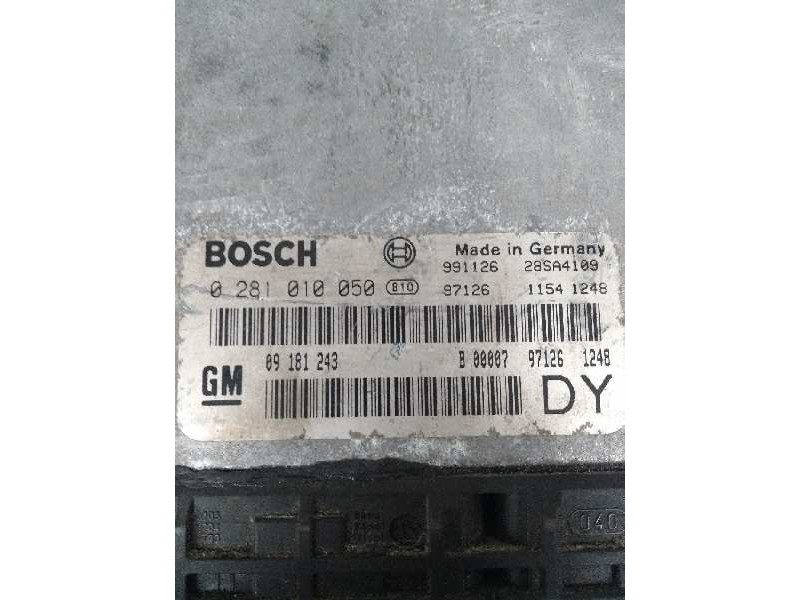 Recambio de centralita motor uce para opel astra g berlina 2.0 dti referencia OEM IAM 0281010050 09181243 DY Recambio de centralita motor uce para opel astra g berlina 2.0 dti referencia OEM IAM 0281010050 09181243 DY