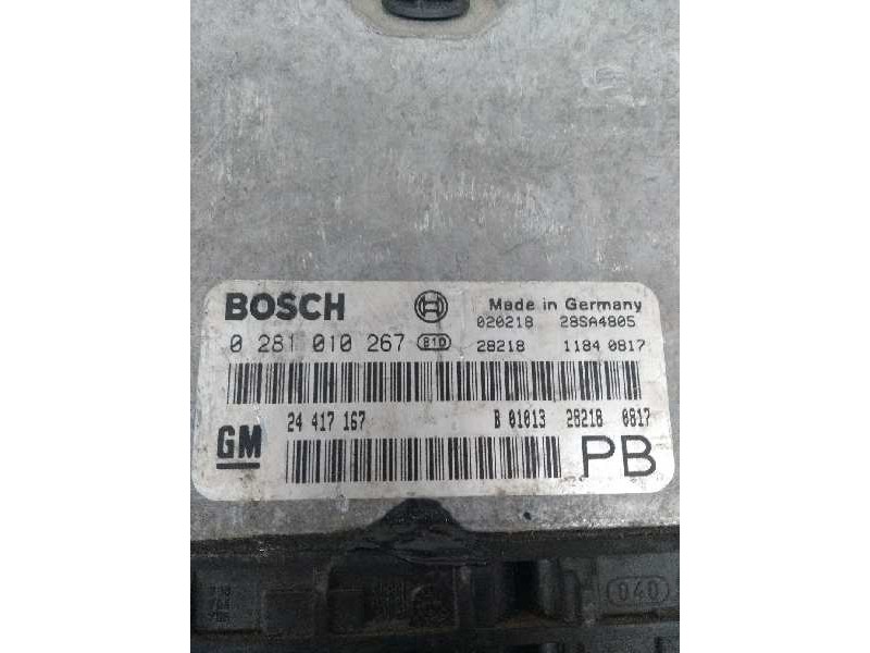 Recambio de centralita motor uce para opel astra g berlina 2.0 dti referencia OEM IAM 0281010267 24417167 PB Recambio de centralita motor uce para opel astra g berlina 2.0 dti referencia OEM IAM 0281010267 24417167 PB