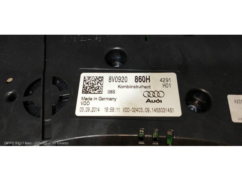 Recambio de cuadro instrumentos para audi a3 (8v) ambiente referencia OEM IAM 8V0920860H  