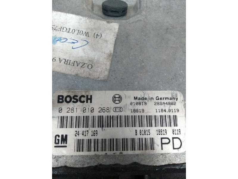Recambio de centralita motor uce para opel zafira a 2.0 dti referencia OEM IAM 0281010268 24417169 PD