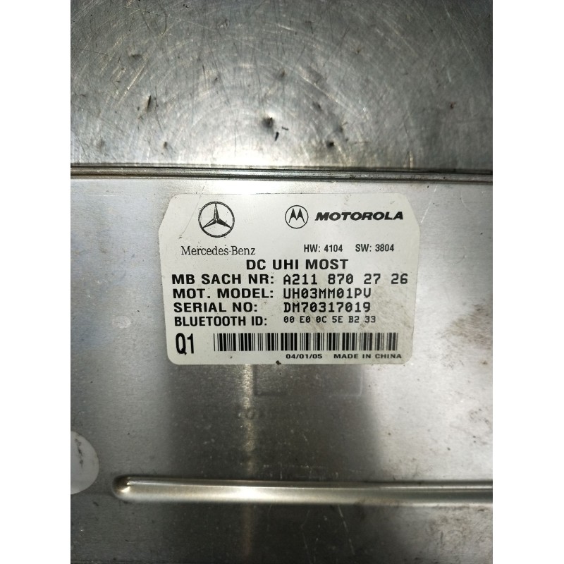 Recambio de modulo electronico para mercedes-benz clase m (w164) ml 350 4-matic (164.186) referencia OEM IAM A2118702726 DM70317