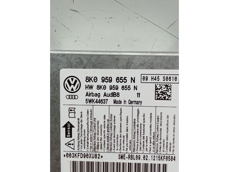Recambio de centralita airbag para audi a4 ber. (b8) s line sportpaket / plus referencia OEM IAM 8K0959655N 5WK44637 2011