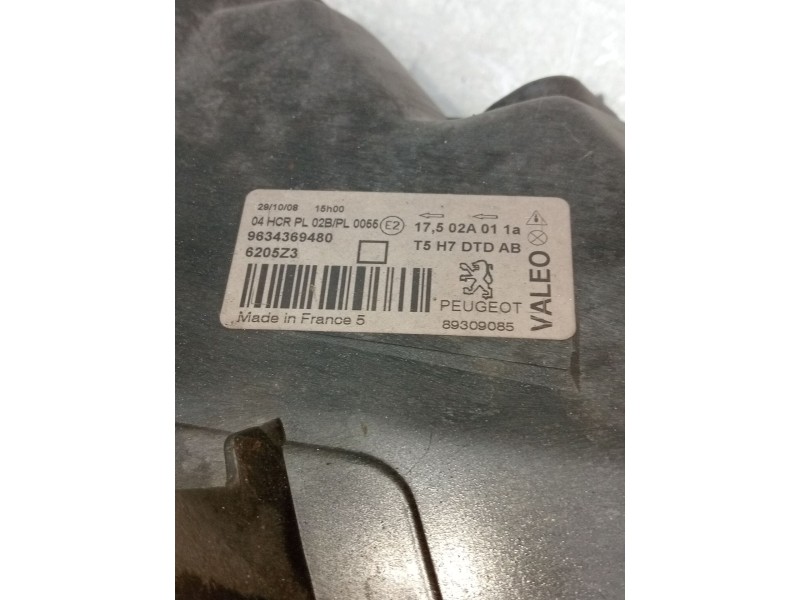 Recambio de faro derecho para peugeot 307 cc (3b) 1.6 16v referencia OEM IAM 9634369480 89309085 2003