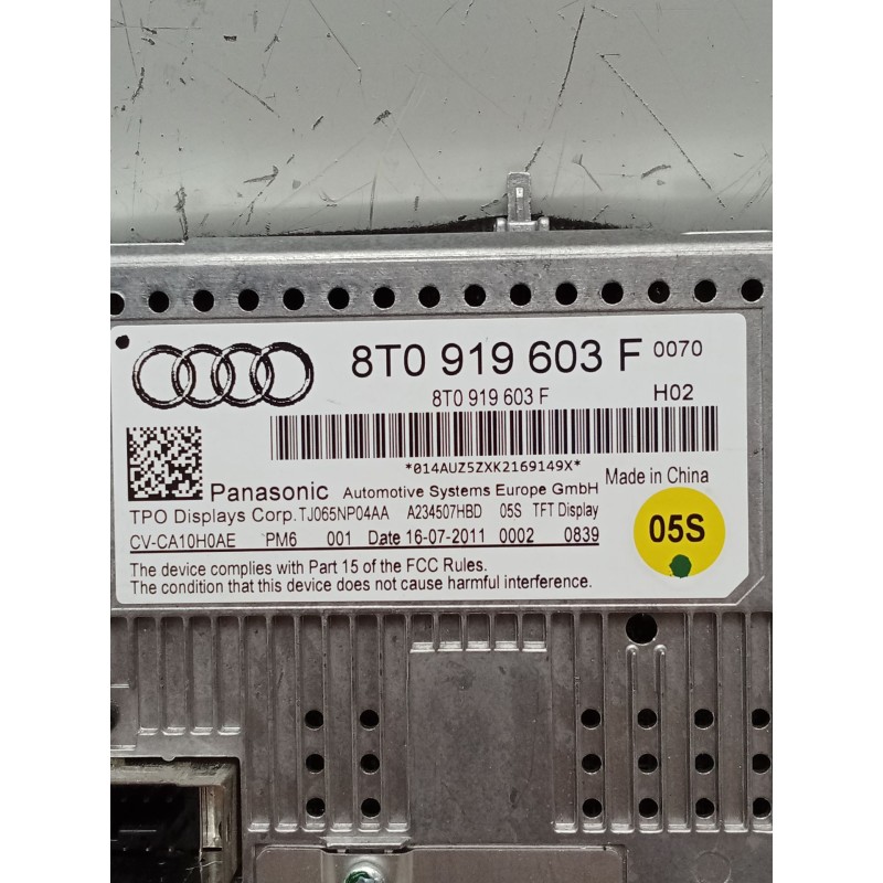 Recambio de pantalla multifuncion para audi a4 ber. (b8) s line sportpaket / plus referencia OEM IAM 8T0919603F A234507HBD 