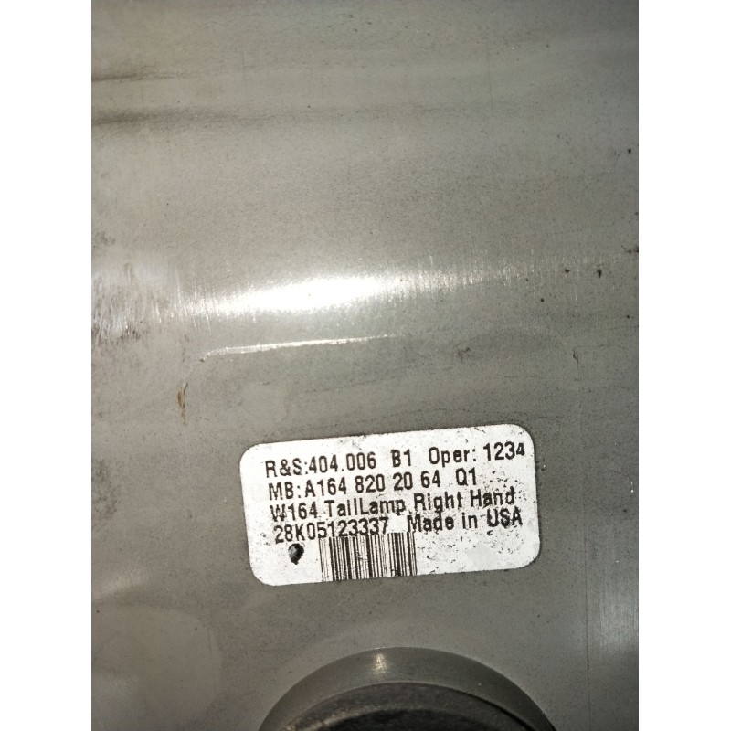 Recambio de piloto trasero derecho para mercedes-benz clase m (w164) ml 350 4-matic (164.186) referencia OEM IAM A1648202064Q1 4