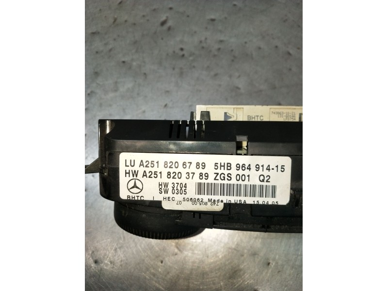 Recambio de mando calefaccion / aire acondicionado para mercedes-benz clase m (w164) ml 350 4-matic (164.186) referencia OEM IAM