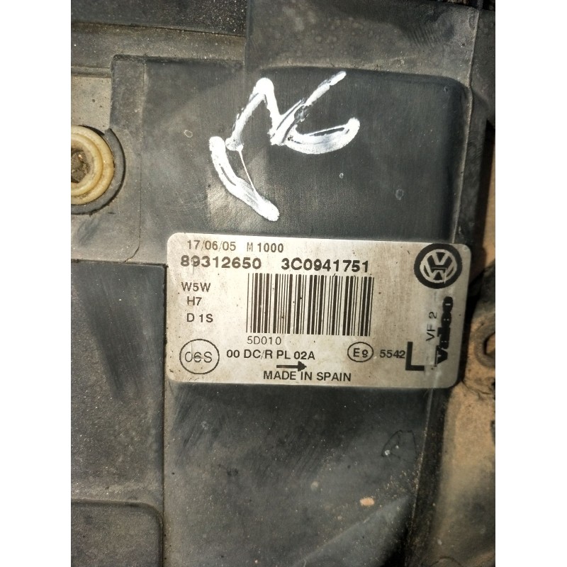 Recambio de faro izquierdo para volkswagen passat b6 (3c2) 2.0 tdi 16v referencia OEM IAM 89312650 3D0907391B XENON 2005