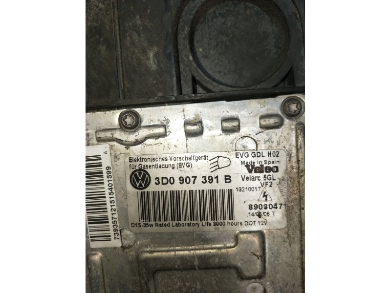 Recambio de faro izquierdo para volkswagen passat b6 (3c2) 2.0 tdi 16v referencia OEM IAM 89312650 3D0907391B XENON 2005