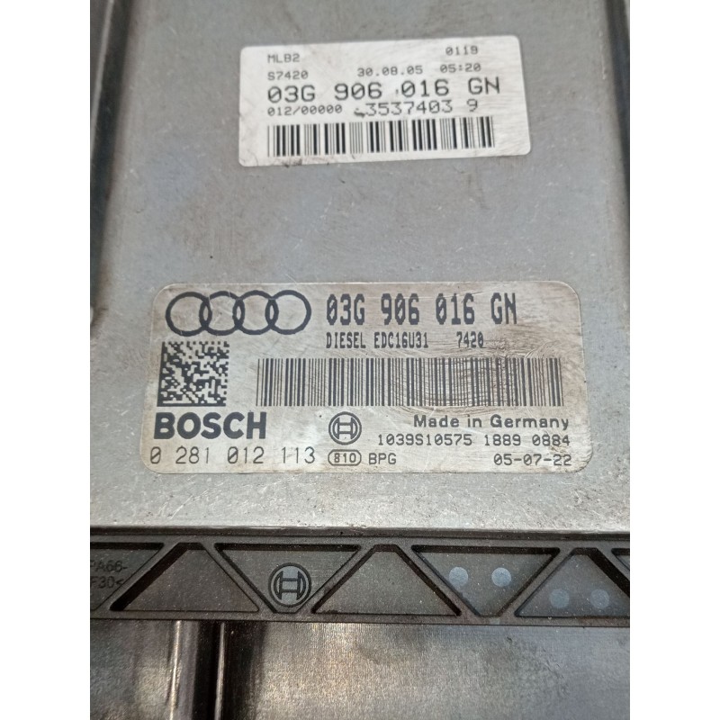Recambio de centralita motor uce para audi a4 b7 avant (8ed) 2.0 tdi 16v referencia OEM IAM 0281012113 03G906016GN 1039S10575 20