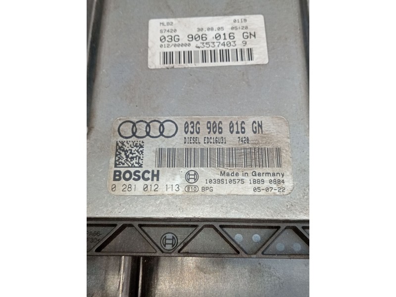 Recambio de centralita motor uce para audi a4 b7 avant (8ed) 2.0 tdi 16v referencia OEM IAM 0281012113 03G906016GN 1039S10575 20