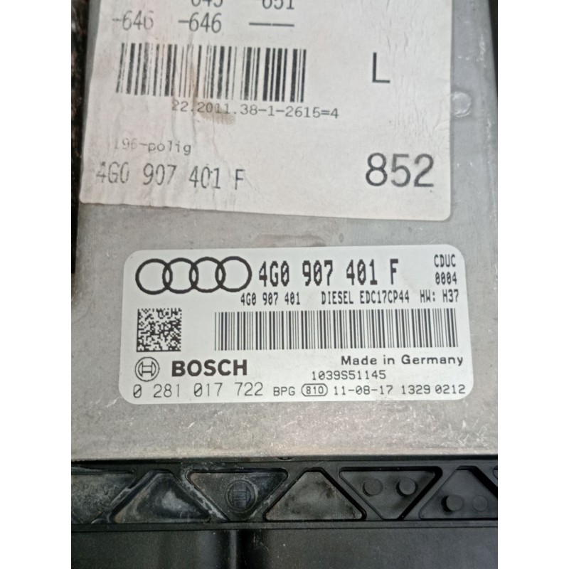 Recambio de centralita motor uce para audi a7 sportback (4ga, 4gf) 3.0 tdi quattro referencia OEM IAM 4G0907401F 0281017722 1039