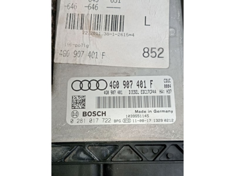 Recambio de centralita motor uce para audi a7 sportback (4ga, 4gf) 3.0 tdi quattro referencia OEM IAM 4G0907401F 0281017722 1039