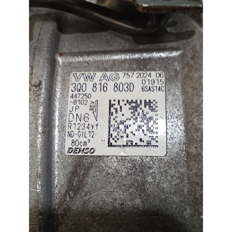Recambio de compresor aire acondicionado para volkswagen t-roc (a11, d11) 2.0 tdi scr referencia OEM IAM 3Q0816803D 4472506102 