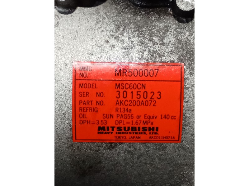 Recambio de compresor aire acondicionado para mitsubishi carisma (da_) 1.8 16v gdi (da2a) referencia OEM IAM MR500007 MSC60CN AK