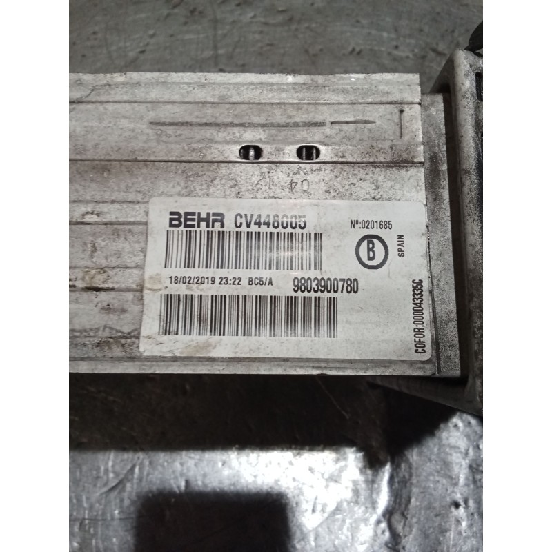 Recambio de intercooler para citroën c3 aircross i (2r_, 2c_) 1.5 bluehdi 100 (2cyhyj) referencia OEM IAM 9803900780 18 