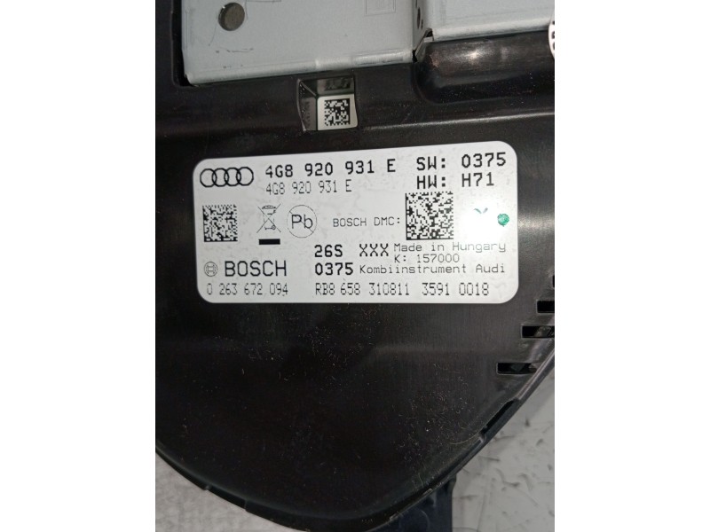 Recambio de cuadro instrumentos para audi a7 sportback (4ga, 4gf) 3.0 tdi quattro referencia OEM IAM 4G8920931E 0263672094 2010