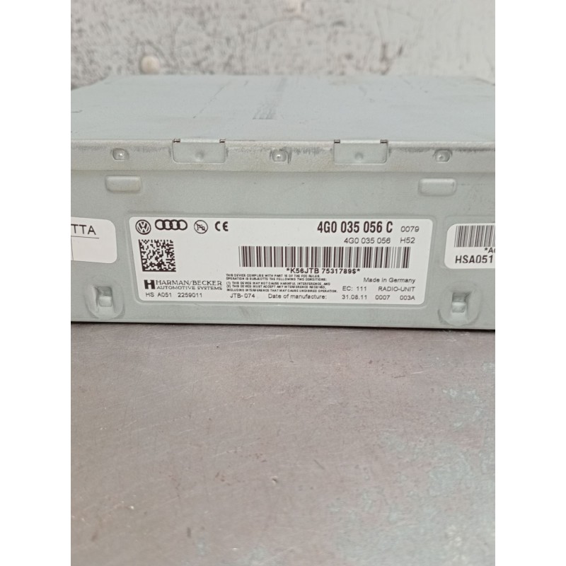 Recambio de sistema audio / radio cd para audi a7 sportback (4ga, 4gf) 3.0 tdi quattro referencia OEM IAM 4G0035056C HSA05122590