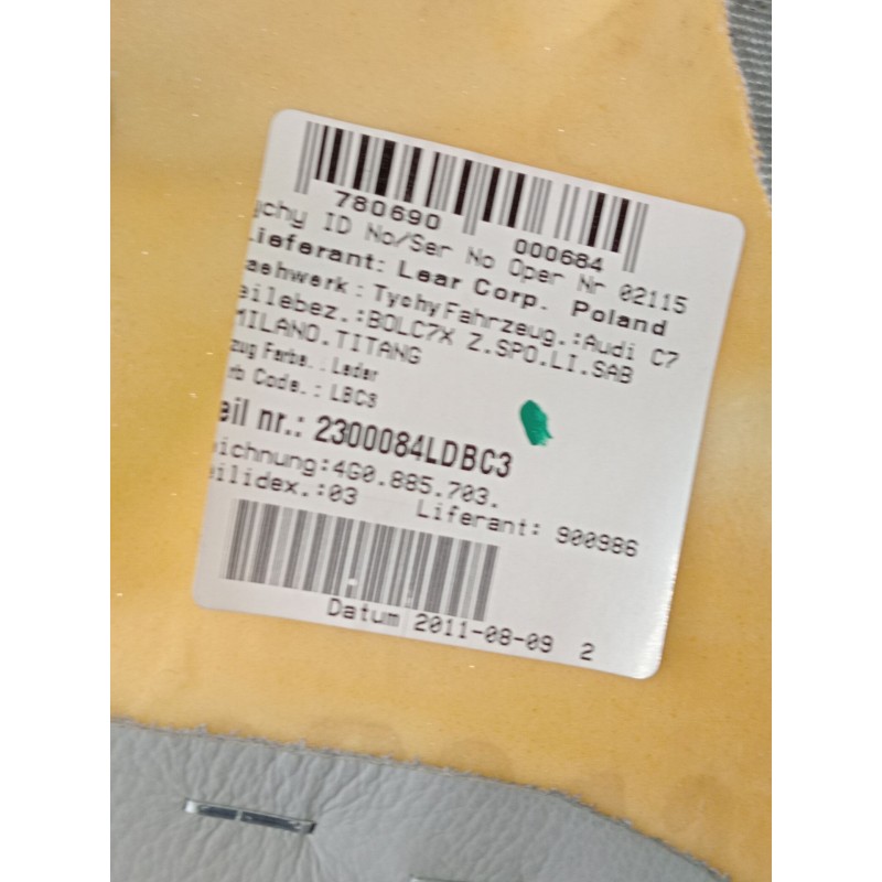 Recambio de airbag lateral trasero izquierdo para audi a7 sportback (4ga, 4gf) 3.0 tdi quattro referencia OEM IAM 2300084LDBC3 4
